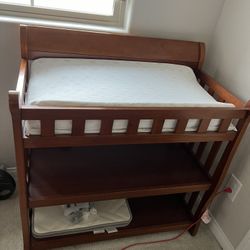 Solid wood changing table