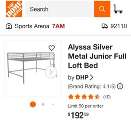Dorel Junior Metal Loft Bed