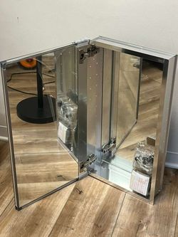 Pegasus SP4580 26-Inch by 15-Inch Surface or Recessed Mount Beveled Mirror Medicine Cabinet, Clear