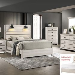 Bedroom Set 4 Pc Antique White Finish, New Especial Price