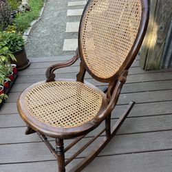 Vintage Victorian Cane Rocking Chair