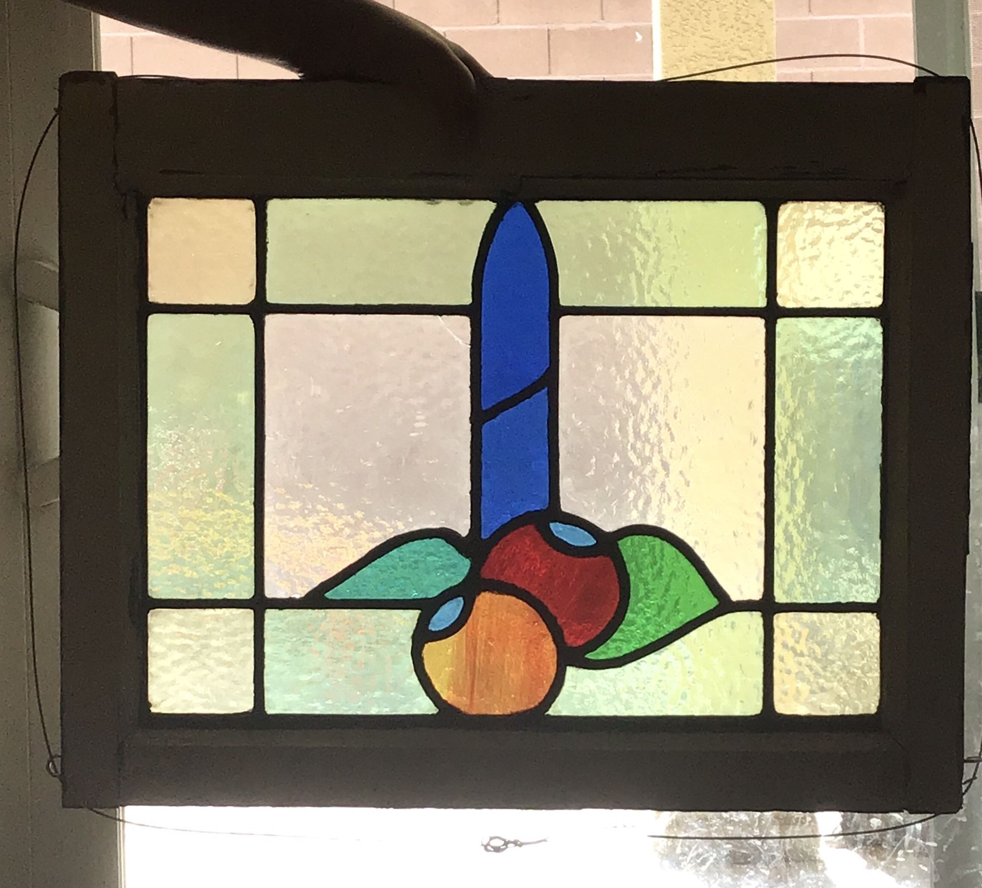 Antique Stained glass window Art nouveau era from England