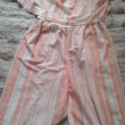 Womens Ruffled Gaucho Sleeveless Strapless Cropped Jumpsuit
Xl