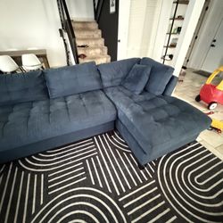 Large Blue Sectional Sofa