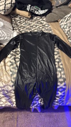 Black Faux Leather Jumpsuit