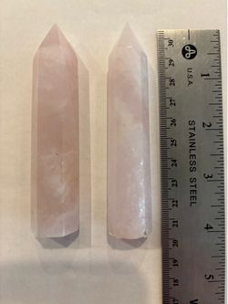 Rose Quartz X 2 Single Point Tower Healing Crystal Natural Gemstone