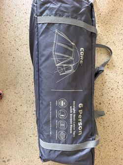 CORE 6 Person Straight Wall Cabin Tent with Screen Room