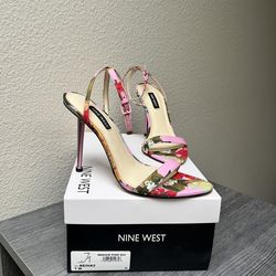 New Nine West Women’s Floral Heel Sandals, Size 7