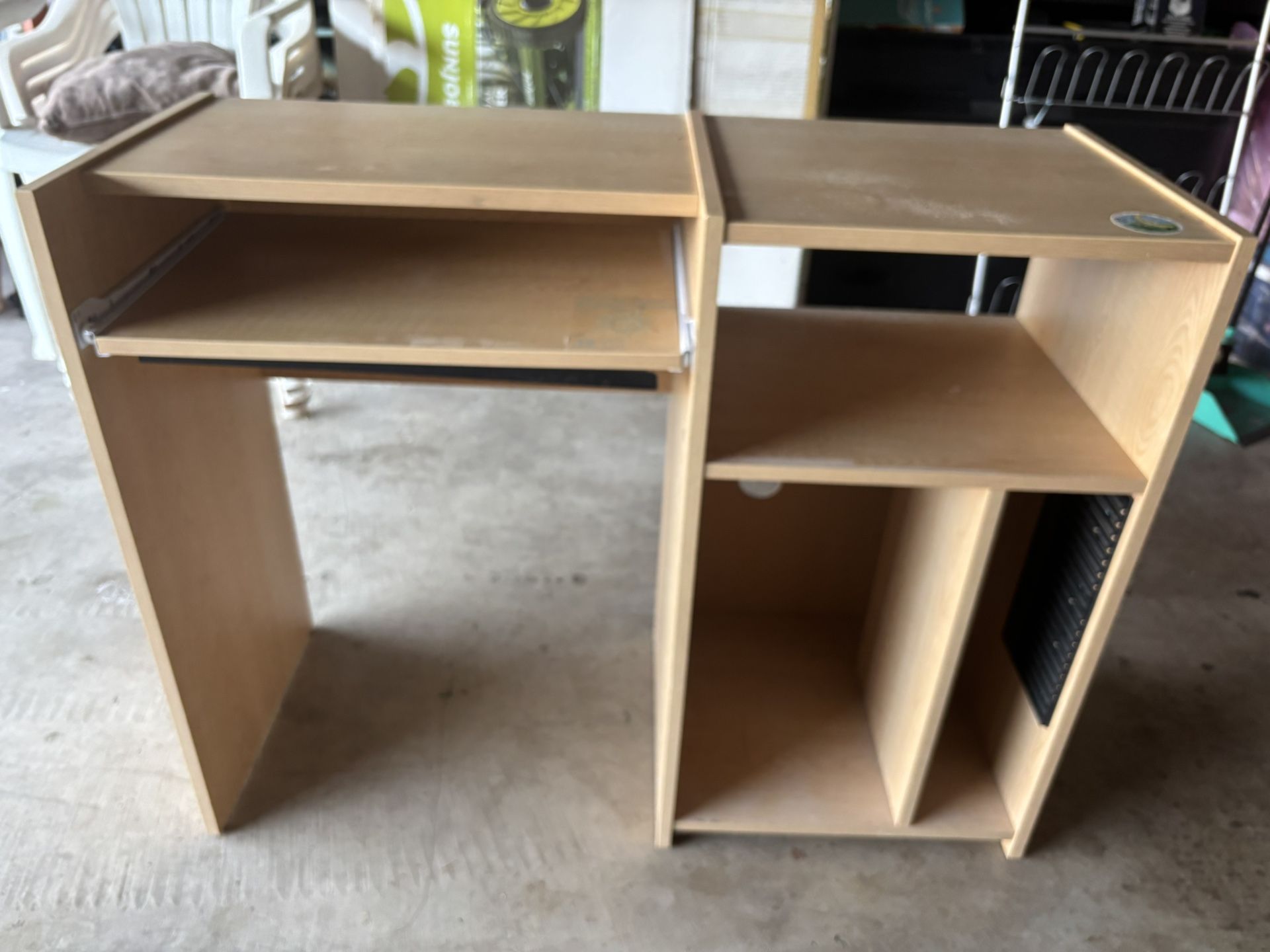 Small Computer Desk with Keyboard tray