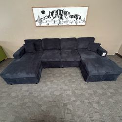 Black Double Chaise Sectional