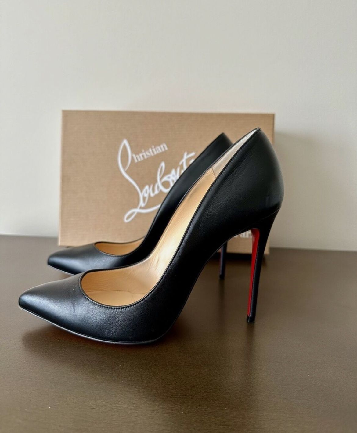 Christian Louboutin Pigalle Nappa Leather Black Pumps 100mm Size EU 37