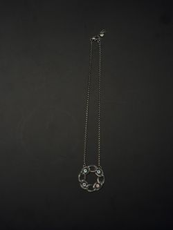 Brighton INTERLOK Chain Stone Ring Necklace- crystals-purple blue pink silver