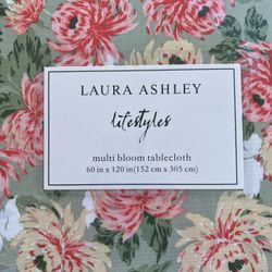 Beautiful Floral Laura Ashley 60 in x 120 in Rectangle Tablecloth
