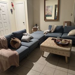 Boucle Fabric Convertible U Shaped Couch 6 Seat Modular Sectionals Sofa, Couch for Living Room 