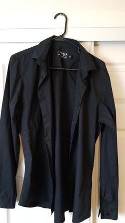 Topman black dress stretch skinny fit shirt size large