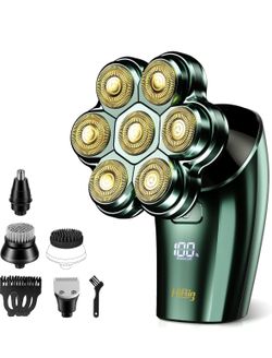 Head Shavers for Bald Men - 7D Arc Magnetic Detachable Electric Razor, Waterproof Wet Dry 5-in-1 Electric Shaving & Grooming Kit, LED Display Recharge