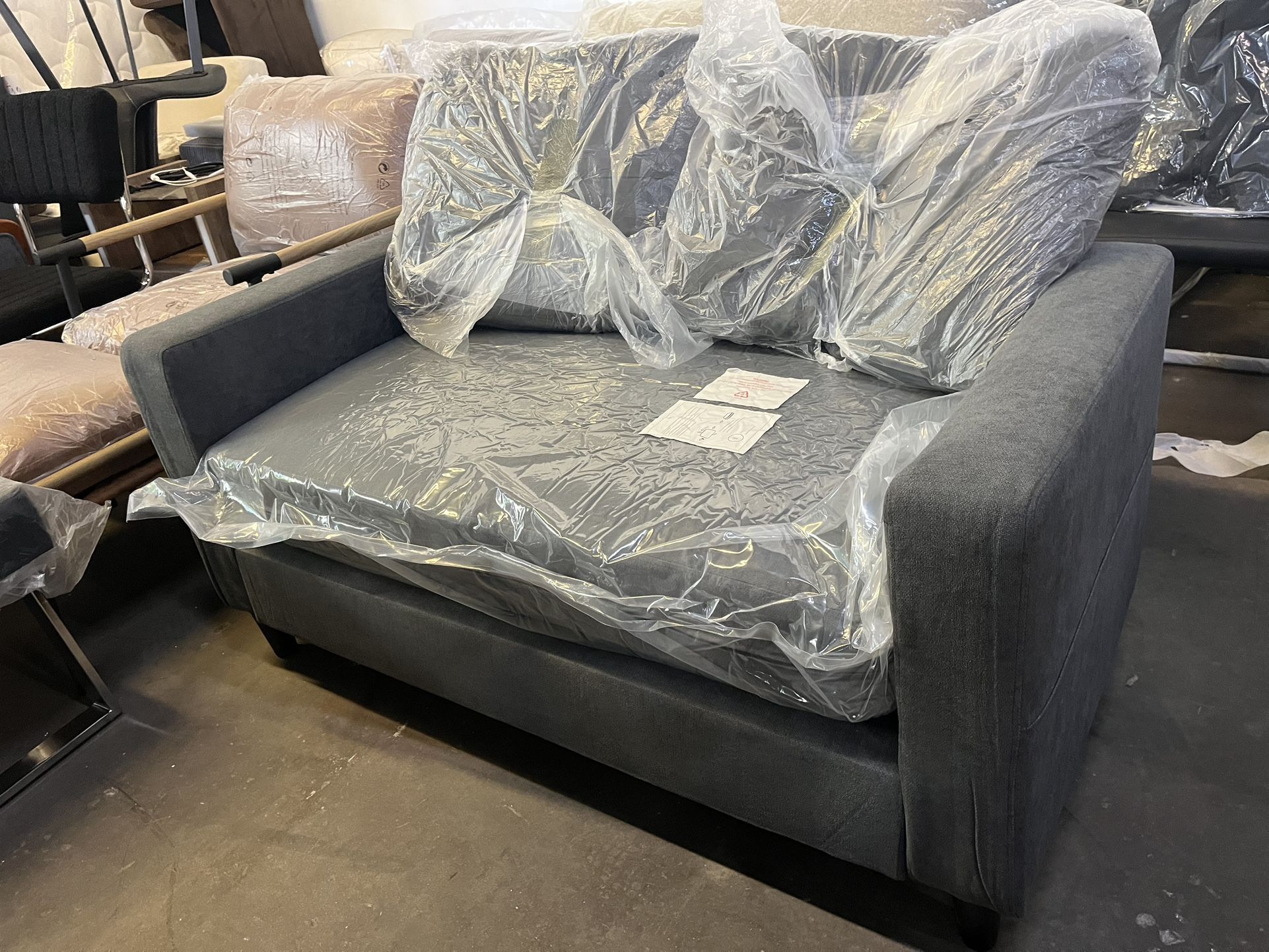 2 Seater 51" Loveseat Sofa ,Small Sofa Couch Settee Home Office ,Dark Grey