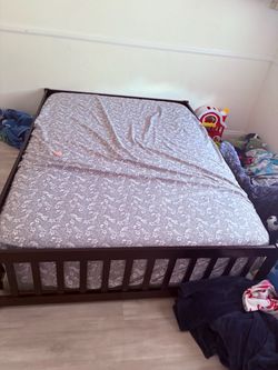 Dark Wood Full Bed Frame