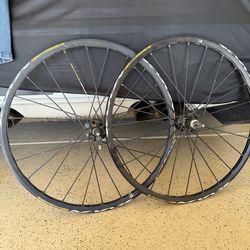 Mavic Cross Max complete wheel set with skewers. 26" top of the line a bit dusty but in perfect shape and true. $75.