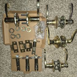 4 Indoor Brass Door Handles