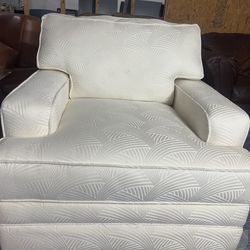 White barrel armchair