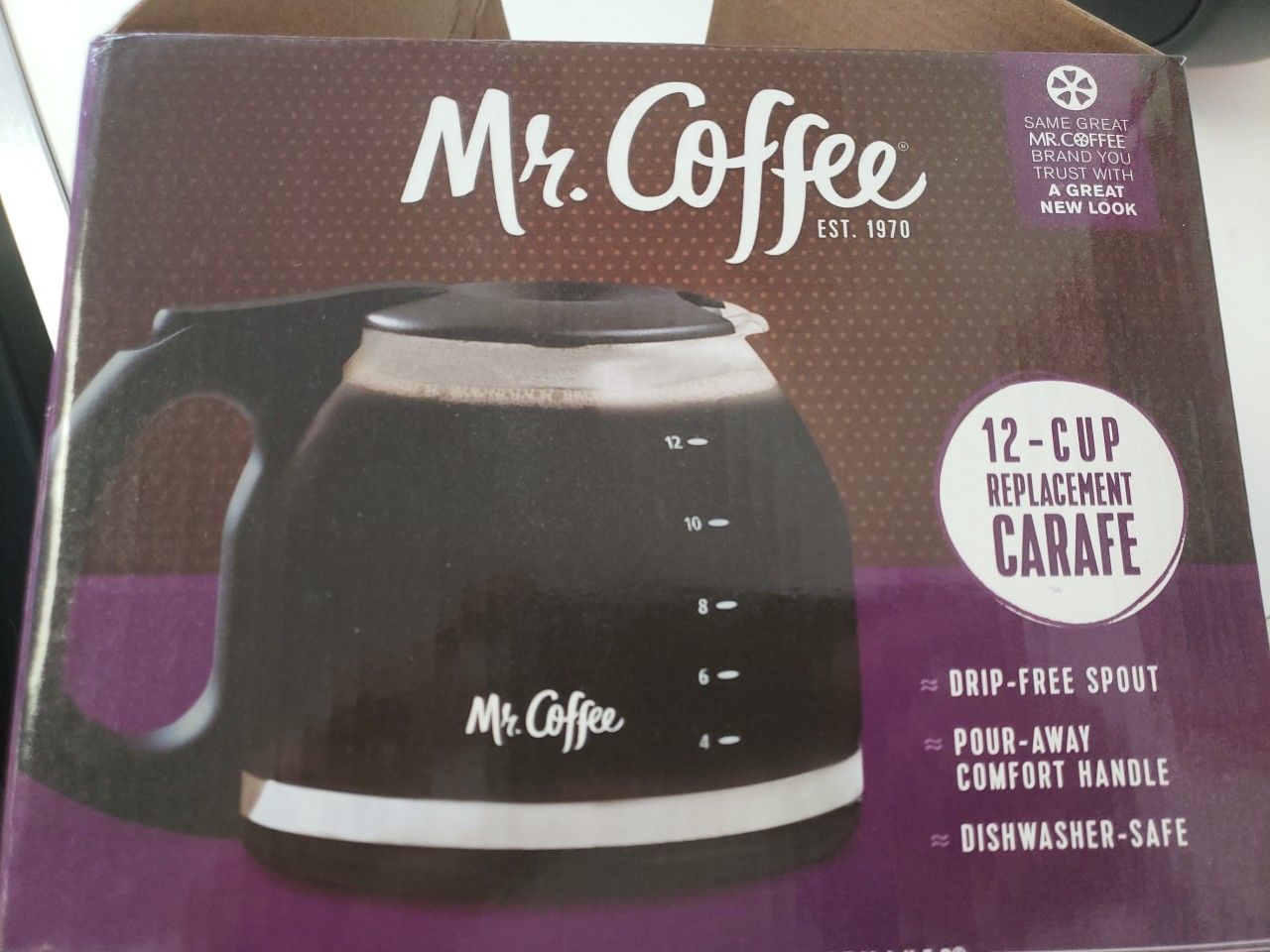 Mr. Coffee Glass 12-Cup Replacement Carafe Pot Black