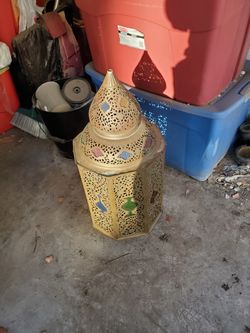 Oriental Metal Candle Cover
