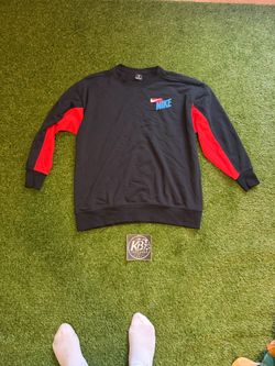 Nike Crewneck Sweatshirt Black Red Colorblock