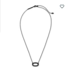 Kendra Scott Elisa Gunmetal Open Frame Pendant Necklace in Black Spinel