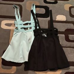 Women’s Elastic Pleated Suspender Skirt