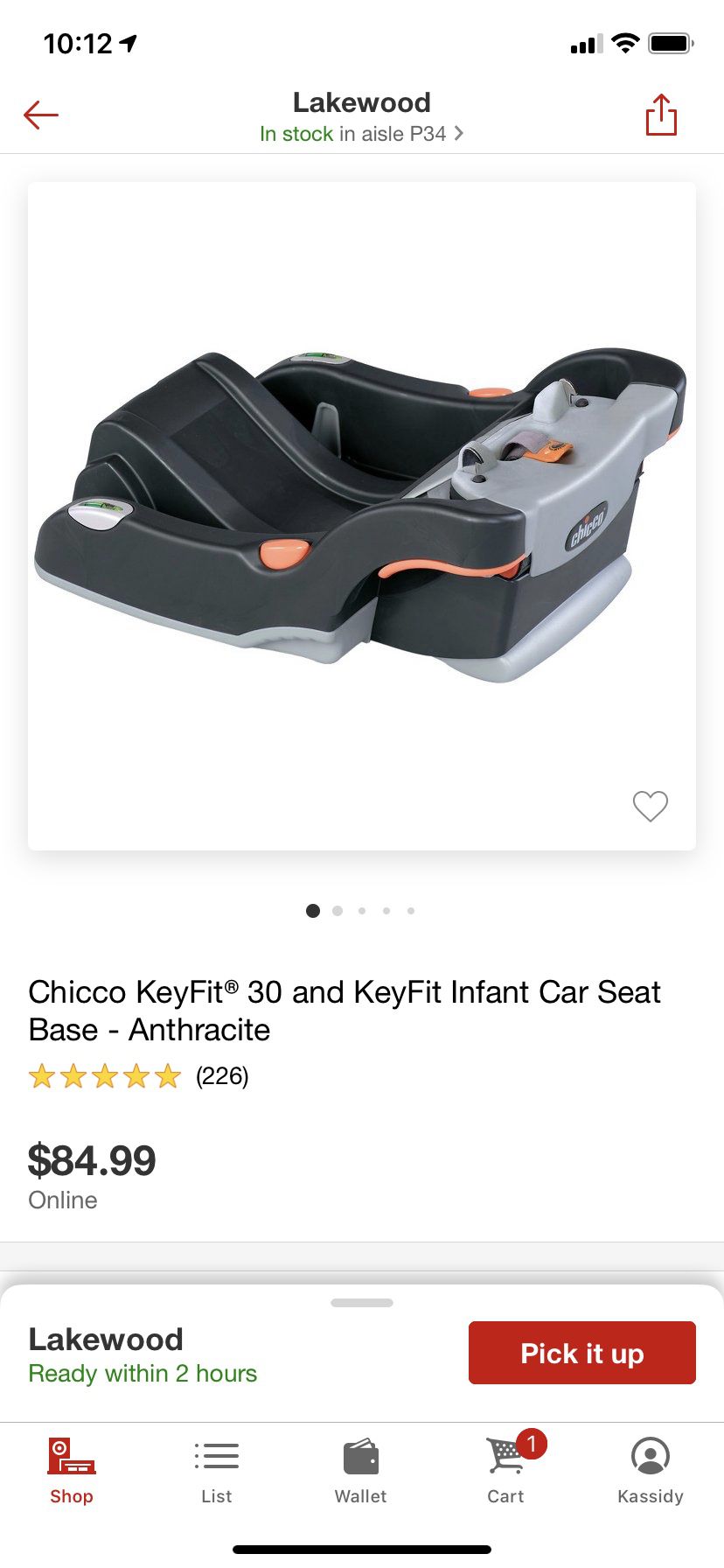 Like New Chicco KeyFit 30 car seat base