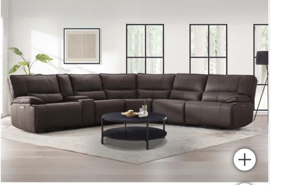 Brower Fabric Power Reclining Sectional with Power Headrests