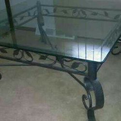 Coffee table! Thick Glass and Metal! Like New