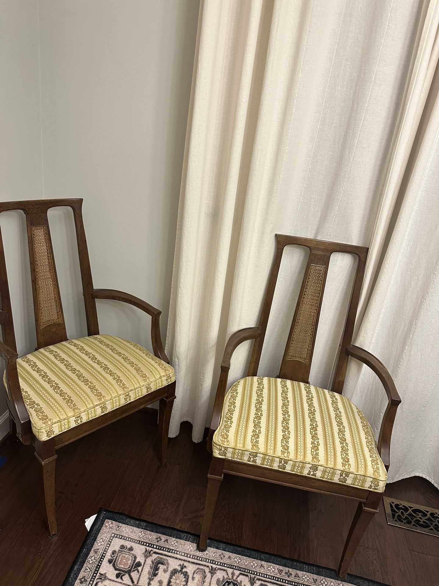Pair of vintage solid wood armchairs