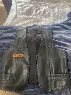 Biker Leather Vest Size 50