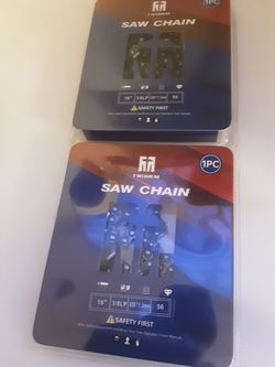 2 pck 16 inch chainsaw chain 3/8 inch LP pitch .050 gauge 56 drive links