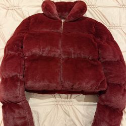 Prettylittlething Red Puffer Jacket