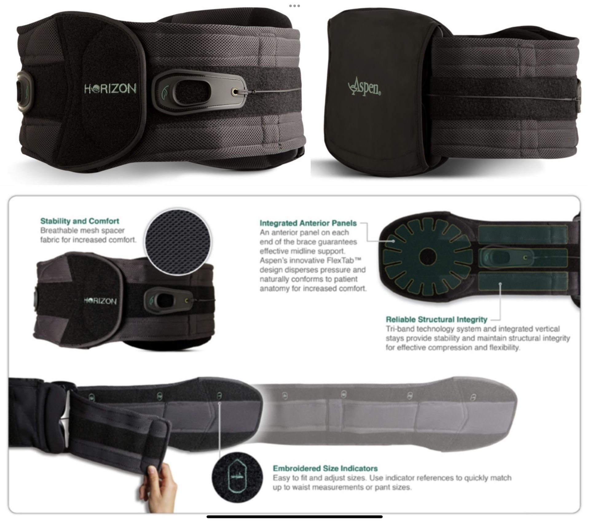 🍭 1 ASPEN Horizon Body Sculpting Waist Trainer w/ Pull Cord (for extra customization) & Ice Pack Pocket Option... Value $110