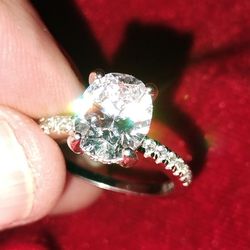 Sterling Silver Engagement Ring 