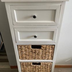 Storage shelf cabinet with 2 drawers and 3 baskets. Retails $129.99