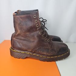 Dr Martens Boots Women's Leather Brown Size 8