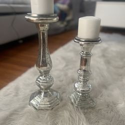Mercury Glass Candlestick