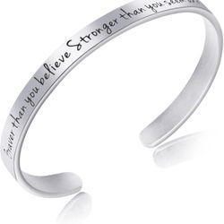 Inspirational Encouragement Motivational Bracelets Engraved Jewelry