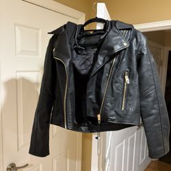 BlankNYC Faux Leather Hooded Crop Jacket With Tags *BRAND NEW*