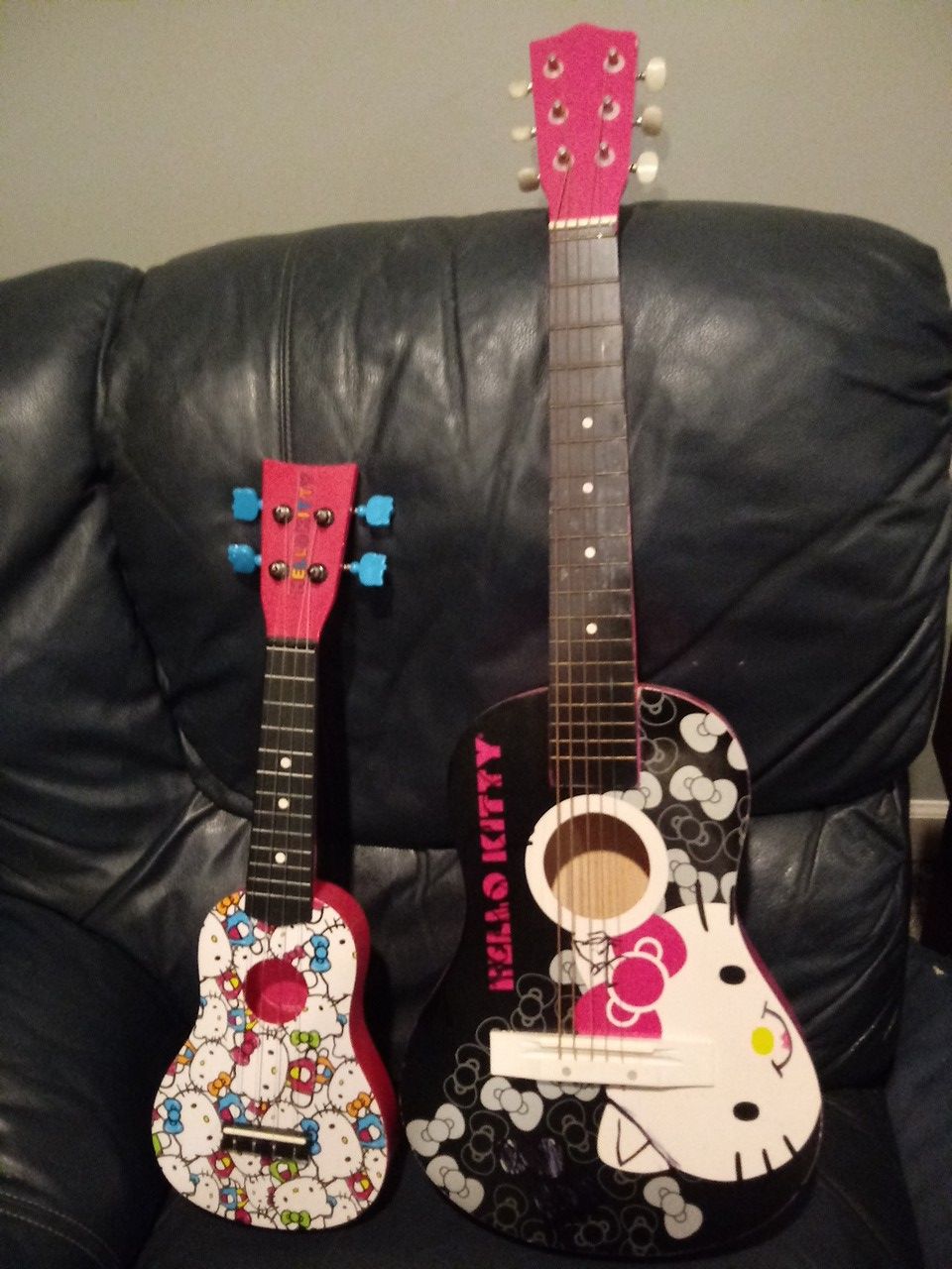 HELLO KITTY GUITAR & UKALALY GUITAR MADE OF WOOD