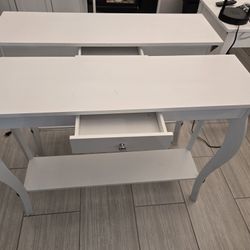 White Console Tables. First Come First Served.