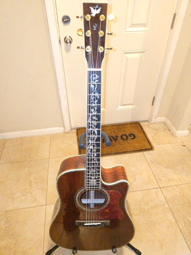White Dove, Custom Built Unmarked Acoustic-Electric Guitar, All Solid Koa