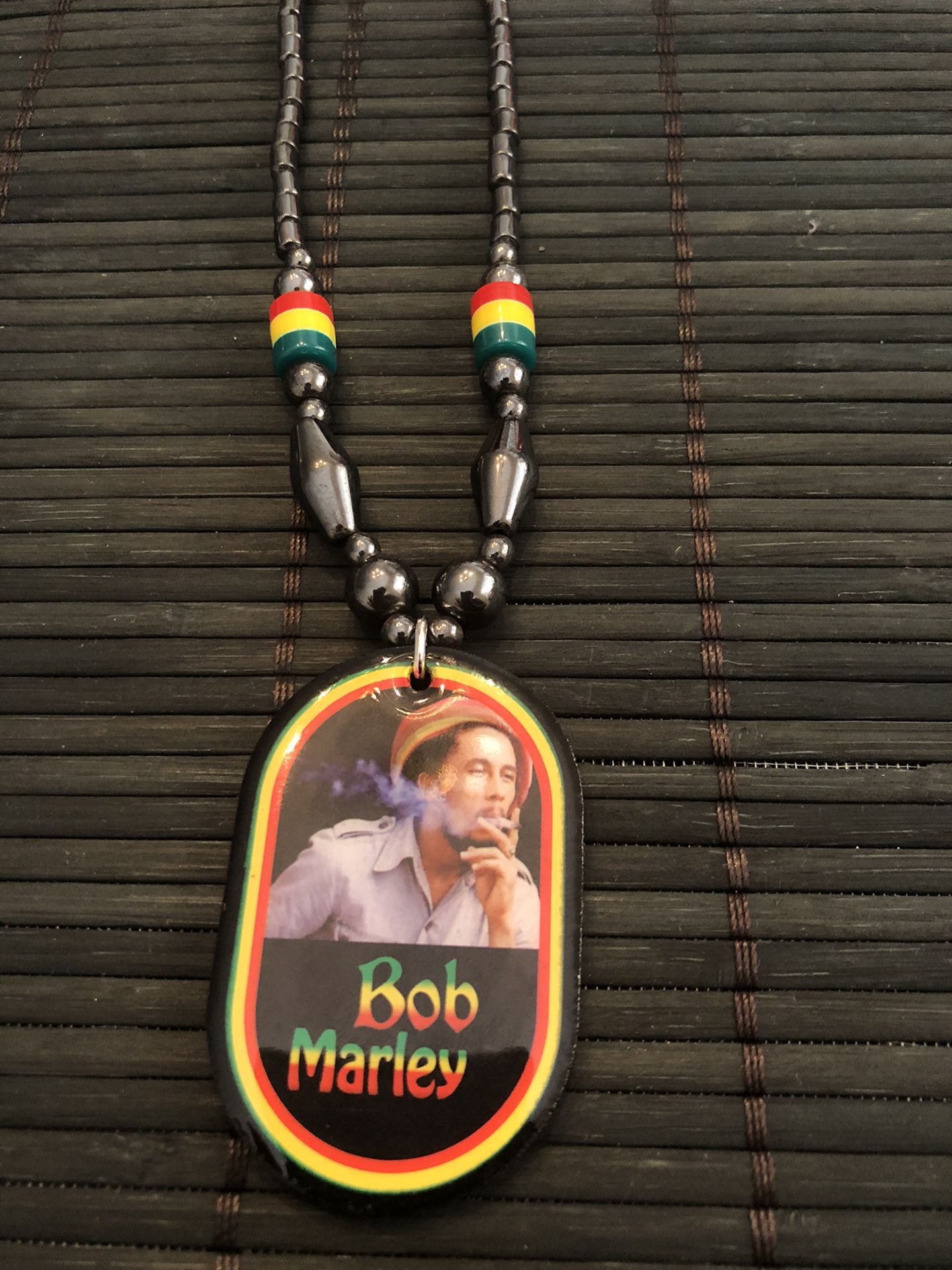 Bob Marley Smoke Rasta Stripe Necklace 
