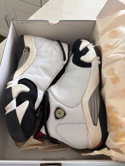Air Jordan 14 White Black Red Sneakers
