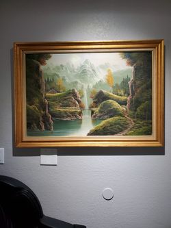 Original Oil On Canvas Large 24"x36 In Good Condition